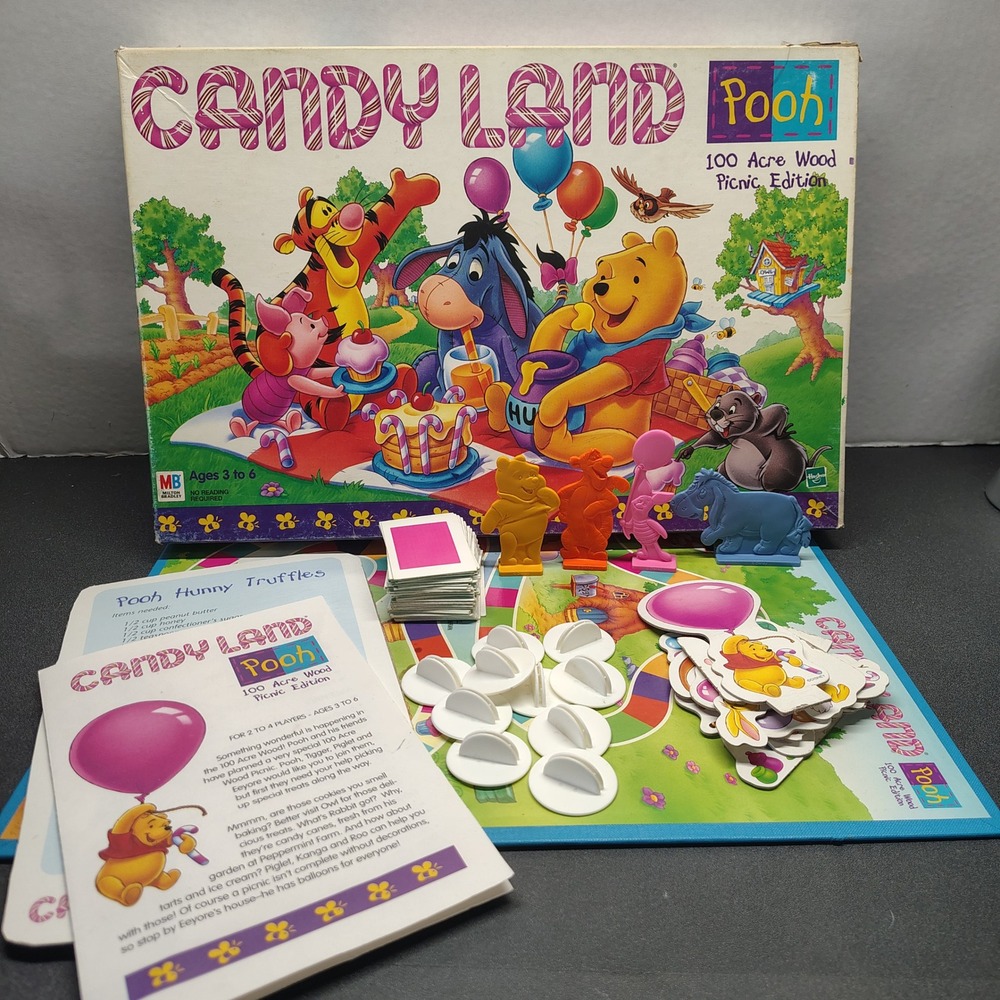 Milton Bradley Candy Land Pooh Board Game Multicolor Picnic Edition